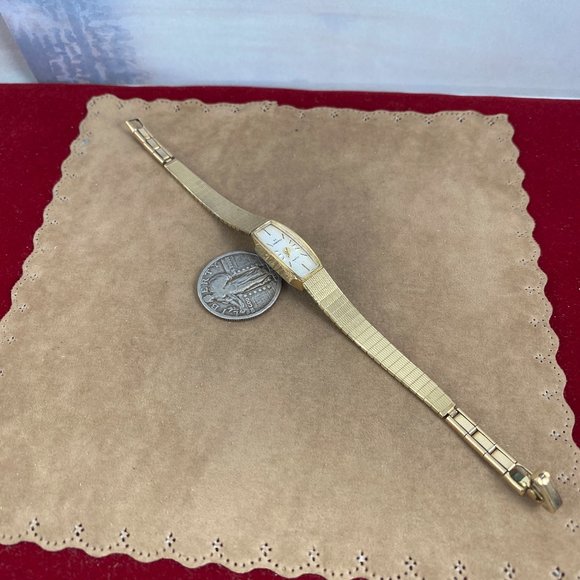 SOLD Vintage 1980's Hamilton Watch Quartz Movement Case is 10K Yellow Gold Rolle - Picture 6 of 8